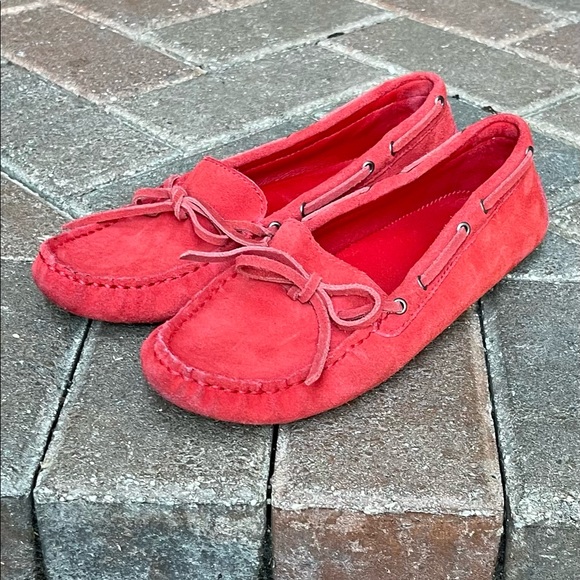 J Crew red suede moccasins - Picture 3 of 11